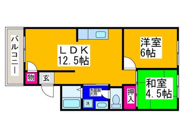 グリーンヒル小金台B棟の物件間取画像